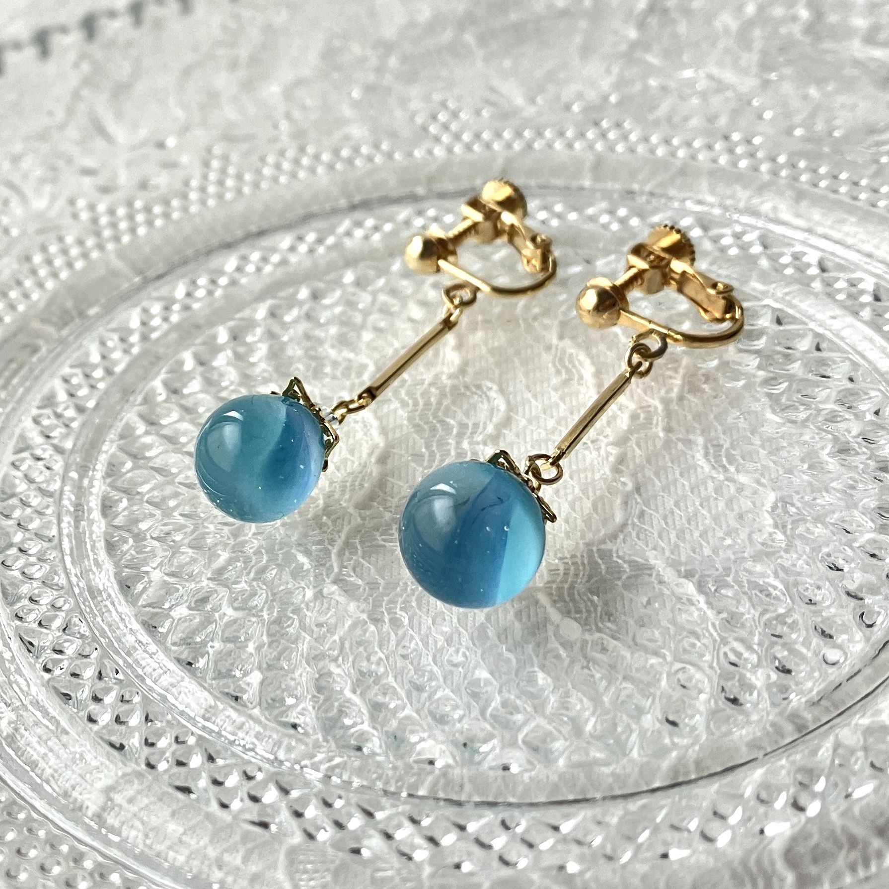 No.8  ガラスドーム　ハンドメイドアクセサリー　イヤリング ハンドメイドアクセサリー ガラスドーム ピアス イヤリング