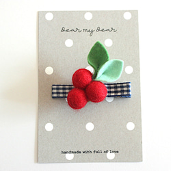 雛菊和莓果髮夾套裝毛氈花雛菊雛菊配件藍莓格紋絲帶 第9張的照片