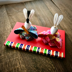 華やぐうさぎのおひなさま ひな祭り ひな飾り つまみ細工 ひな人形・雛