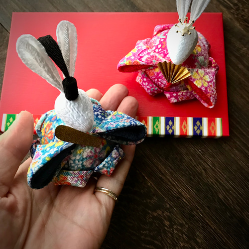 華やぐうさぎのおひなさま ひな祭り ひな飾り つまみ細工 ひな人形・雛