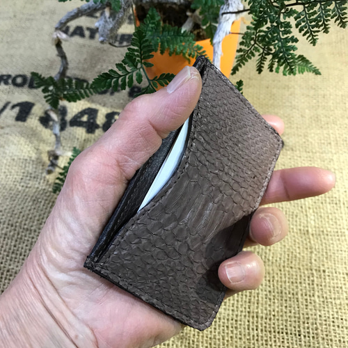 【入手困難】パイソン　名刺入れ　天然皮革 入手困難】パイソン 名刺入れ 天然皮革新しい