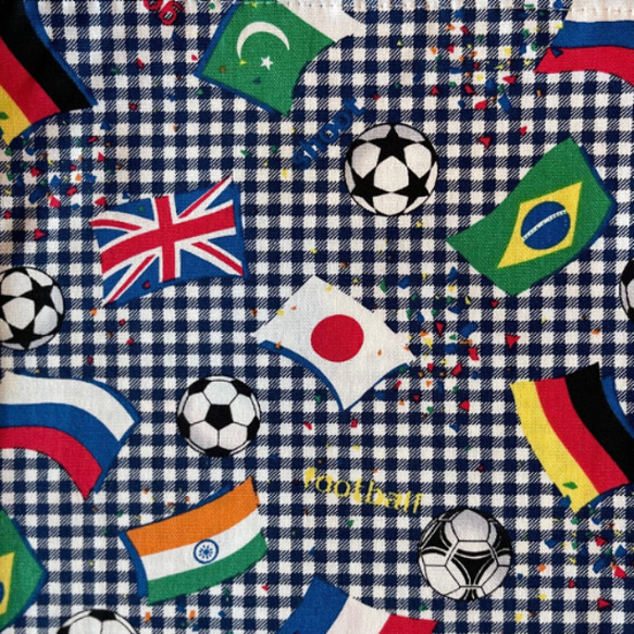 給食袋&ナフキン　給食セット　WORLDサッカー 3枚目の画像