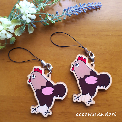 動物ストラップ（にわとりちゃん）鳥グッズ ニワトリ 鳥 野鳥 動物