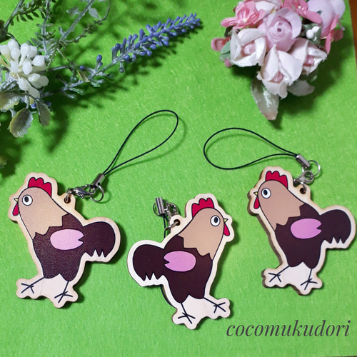 動物ストラップ（にわとりちゃん）鳥グッズ ニワトリ 鳥 野鳥 動物