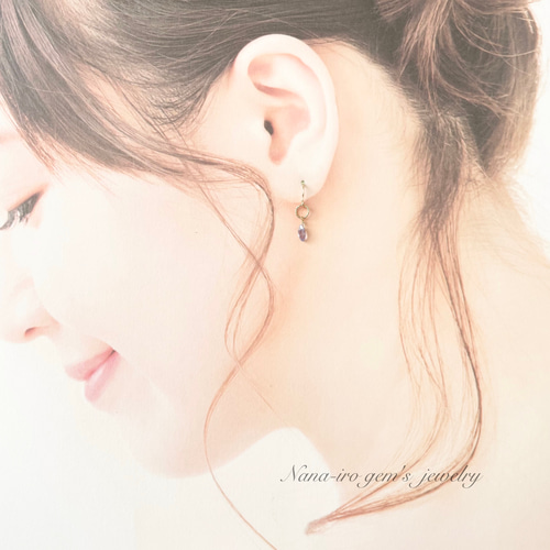 ナナ❤️ 14kgf ピアス 14kgf tanzanite pierce ピアス（フック・チェーン） Nana-iro