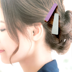 【2点で ￥800 】10点から 選べる ヘアクリップ ②  / レザー ヘアピン 9枚目の画像