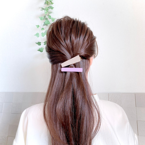 2点で ￥800 】10点から 選べる ヘアクリップ ② / レザー ヘアピン