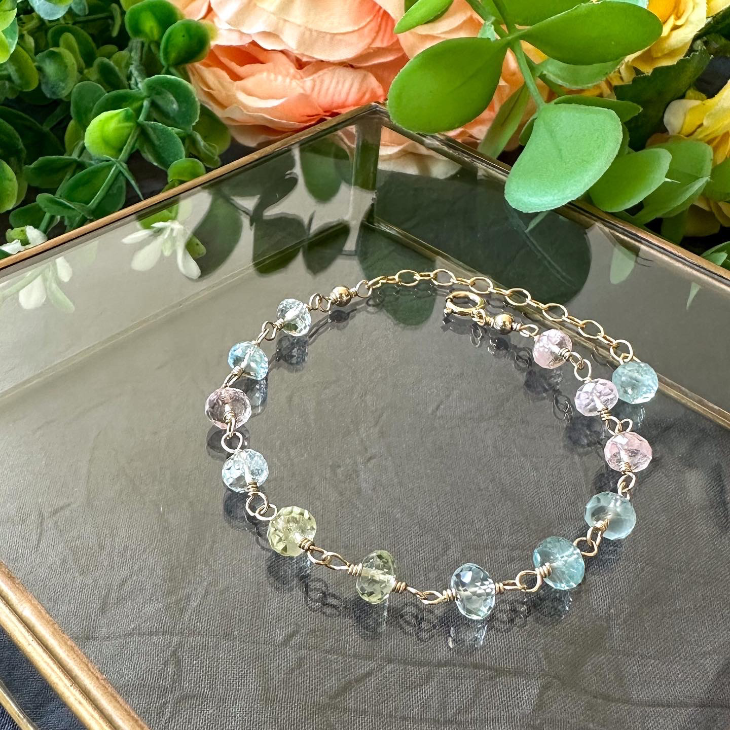 14kgf アクアマリン⟡.·ベリルのブレスレット⋆˙⟡ 14kgf アクアマリン⟡.·ベリルのブレスレット⋆˙⟡ 【公式通販】