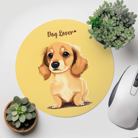 【 ダックスフンド 2023新デザイン！】  パステルカラー マウスパッド　犬　うちの子　犬グッズ　プレゼント 3枚目の画像