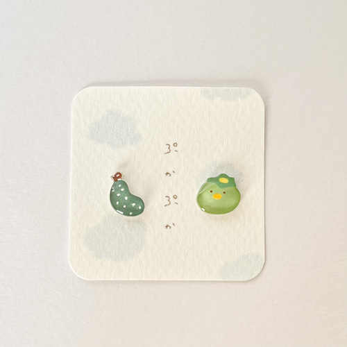 かっぱときゅうり(ピアス/イヤリング) ピアス（スタッド・一粒 