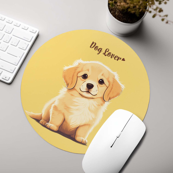 【 ゴールデンレトリバーー 2023新デザイン！】  パステルカラー マウスパッド　犬　うちの子　犬グッズ　プレゼント 2枚目の画像