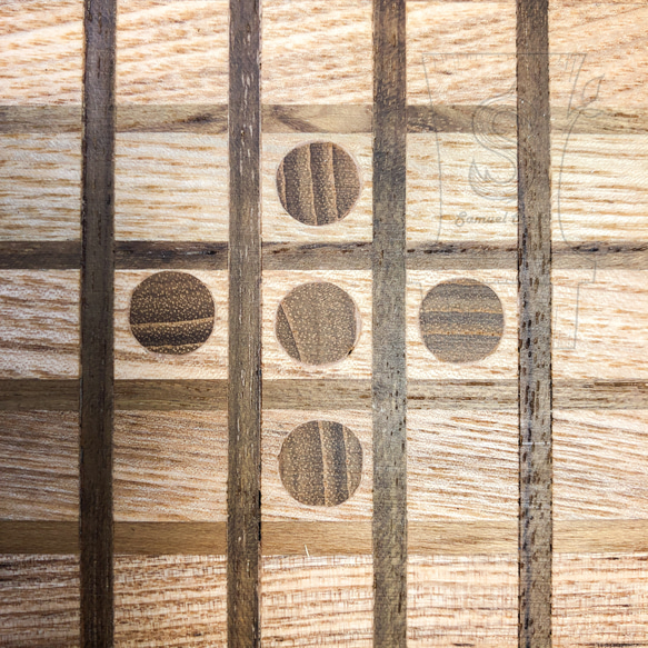 ▥きのかたち／coaster「しましま＆どっと：梻とチーク＆山桑」│インテリア 無垢材 木材 花台 飾り台 床の間 12枚目の画像