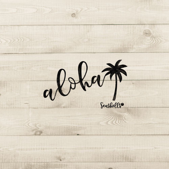 デニムケミカルウォッシュトート ハワイアンイラスト ALOHAとヤシの木のデザイン 内ポケット付き アロハ ホノルル 2枚目の画像