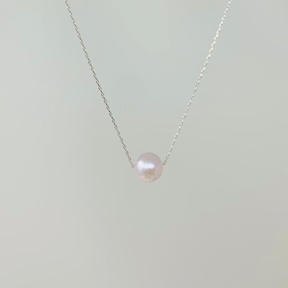 ＜プラチナ素材＞ 7mmてりの美しいパール　あこや真珠 スルーネックレス PT850 刻印あり パール 真珠　アコヤ 4枚目の画像