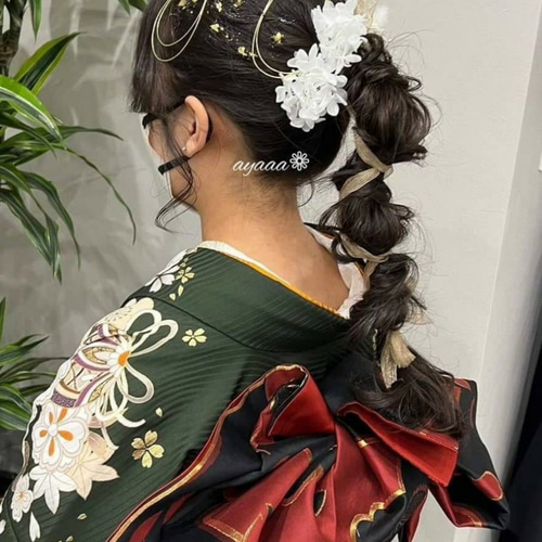 B31☆ 紐 アレンジ 結婚式 色打掛 卒業式 髪飾り 成人式 和装 袴