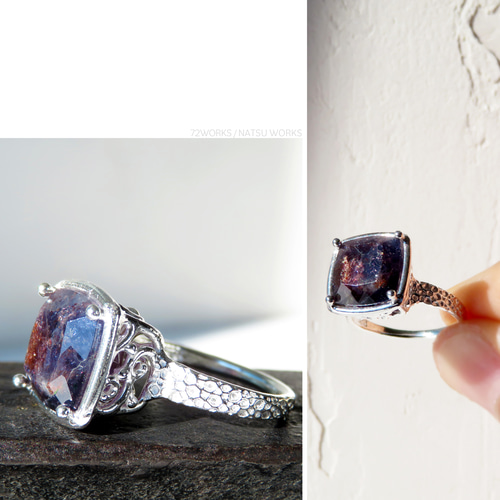 ブラッドショットアイオライト リング / Bloodshot Iolite Ring