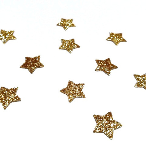 オーダーキラキラワッペン星スターセット/選べるラメグリッターカラー