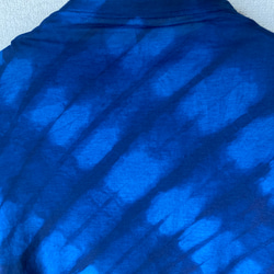 天然藍染　オフネックTシャツ半袖  女性用　F 4枚目の画像
