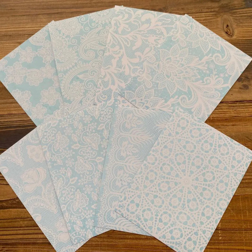 CP14】コラージュ素材 レース風 総柄 紙モノ おすそ分け デザイン