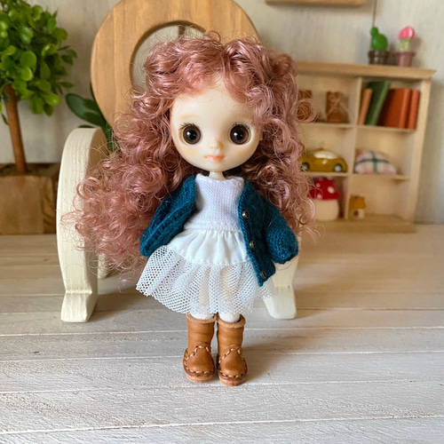 プチブライス ドール靴 くしゅブーツ 靴下タイプ キャメル その他人形 
