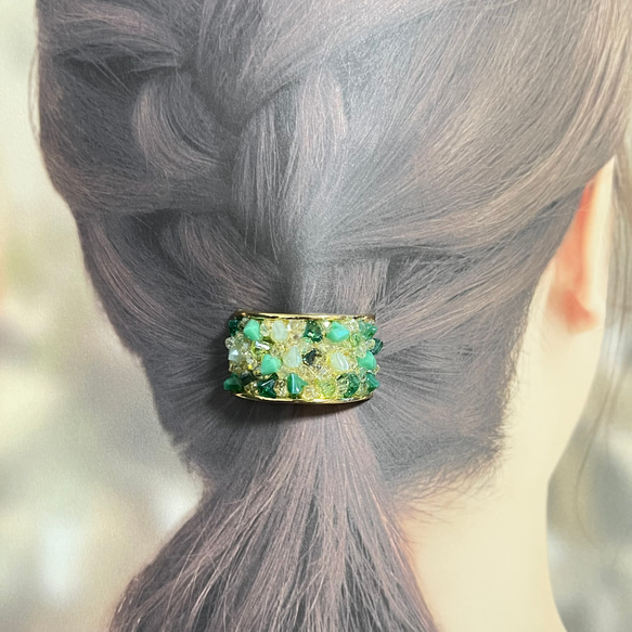 ガラスビーズを使ったポニーフック【トライアングル】 12枚目の画像