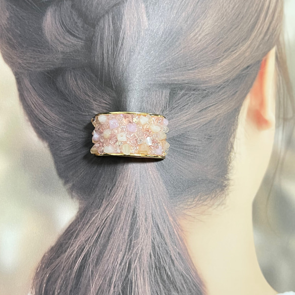 ガラスビーズを使ったポニーフック【トライアングル】 13枚目の画像