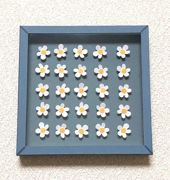 北欧風 インテリアフレーム ウォールアート フラワー ブルー