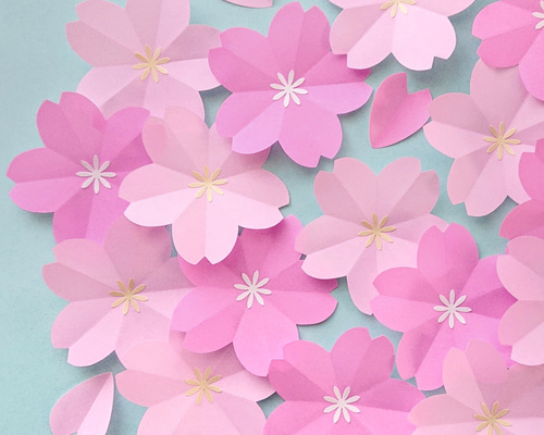 折り紙】桜の花 20個セット｜春飾り・壁面装飾 ウォールステッカー
