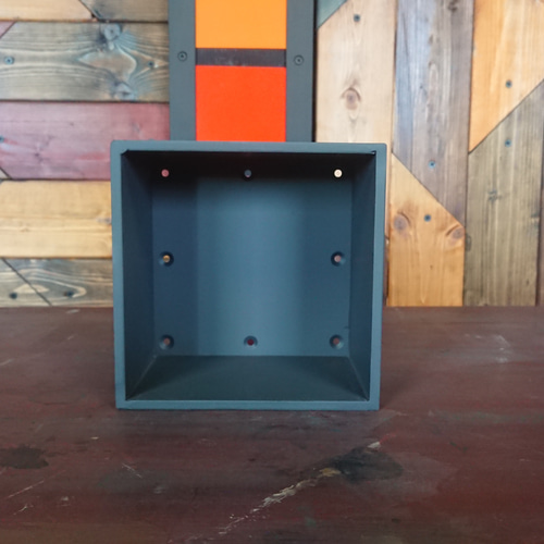 マットグレーでアイアンなコレクションBOX♪ 100×150×150mm □型 壁  