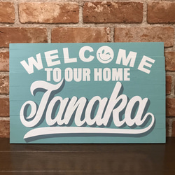 全国の【Tanaka】様へ♡おうちへようこそ♪ウェルカムボード お名前 表札 看板 木製サインボード 3枚目の画像