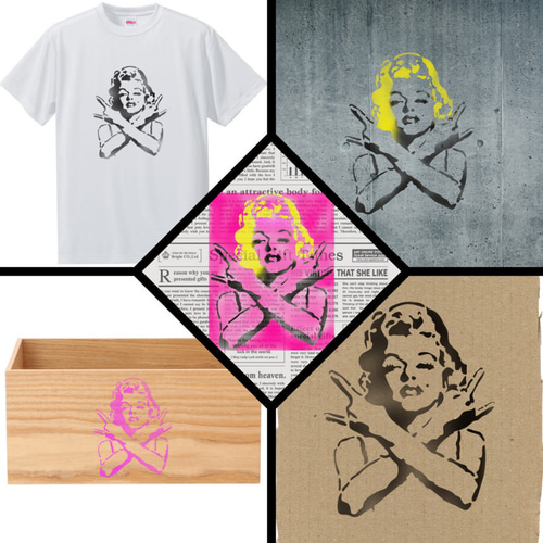 BANKSY調 バンクシー調 マリリン・モンローステンシルシート 型紙