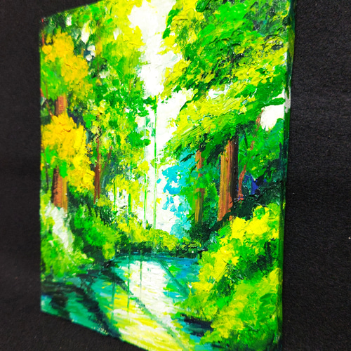 油絵 絵画 【森の湖】 絵画 HR 通販 15253546｜Creema(クリーマ)