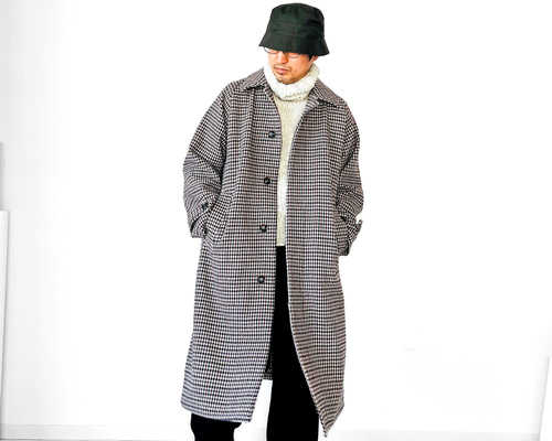 美品♡45R ライナー付き ステンカラー コート コットン 千鳥柄 M c91b58f3d6598e88074145cd2d4928