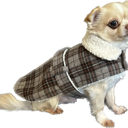 犬服　イングランドチェック　コート 1枚目の画像