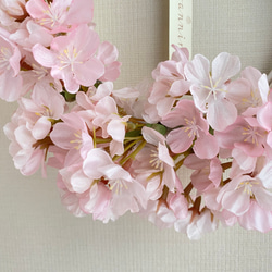 『Creema限定』【送料無料】桜の花の小さなリース　アーティフィシャルフラワー　A-266 6枚目の画像
