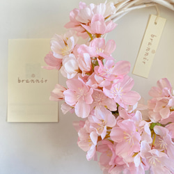 『Creema限定』【送料無料】桜の花の小さなリース　アーティフィシャルフラワー　A-266 2枚目の画像