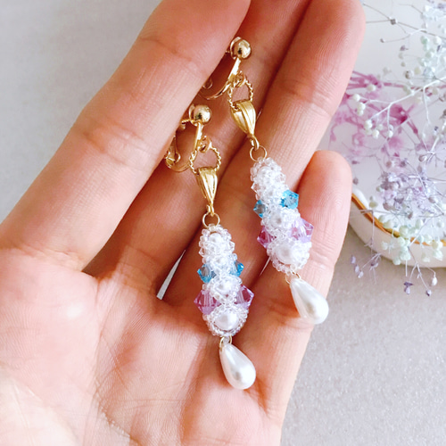 ice crystal 氷の結晶 イヤリング・ピアス／スワロフスキー
