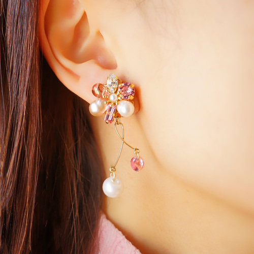 Floraison- Pink サージカルステンレスピアス・イヤリング ピアス
