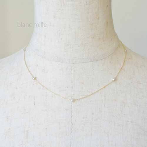 No.1893○*アコヤケシパール K18ステーションネックレス○*18金