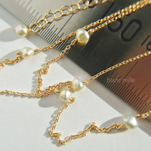 No.1893○*アコヤケシパール K18ステーションネックレス○*18金