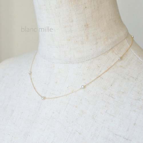 No.1893○*アコヤケシパール K18ステーションネックレス○*18金 