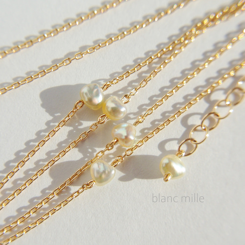 No.1893○*アコヤケシパール K18ステーションネックレス○*18金