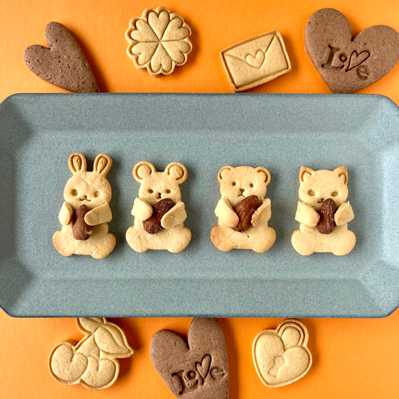 【クッキー型】ネズミ　抱っこクッキー　バレンタイン 5枚目の画像