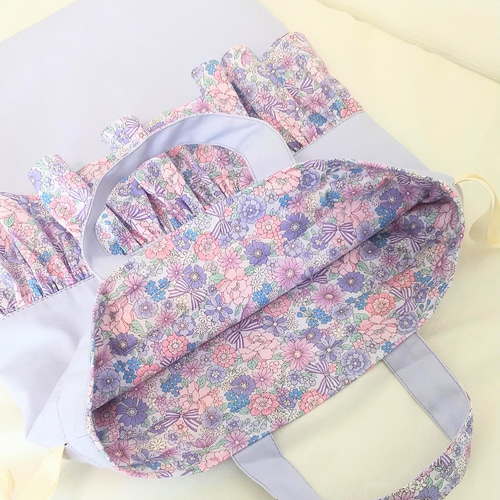 【お名前刺繍】 入園　入学　セット　レッスンバッグ　女の子　リボン　パープル 楽天市場】【2点で10％OFFクーポン有】レッスンバッグ 女の子 名