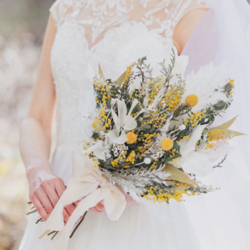 ガーデンブーケS 503 ミモザウィロユーカリ ウェディング ドライ