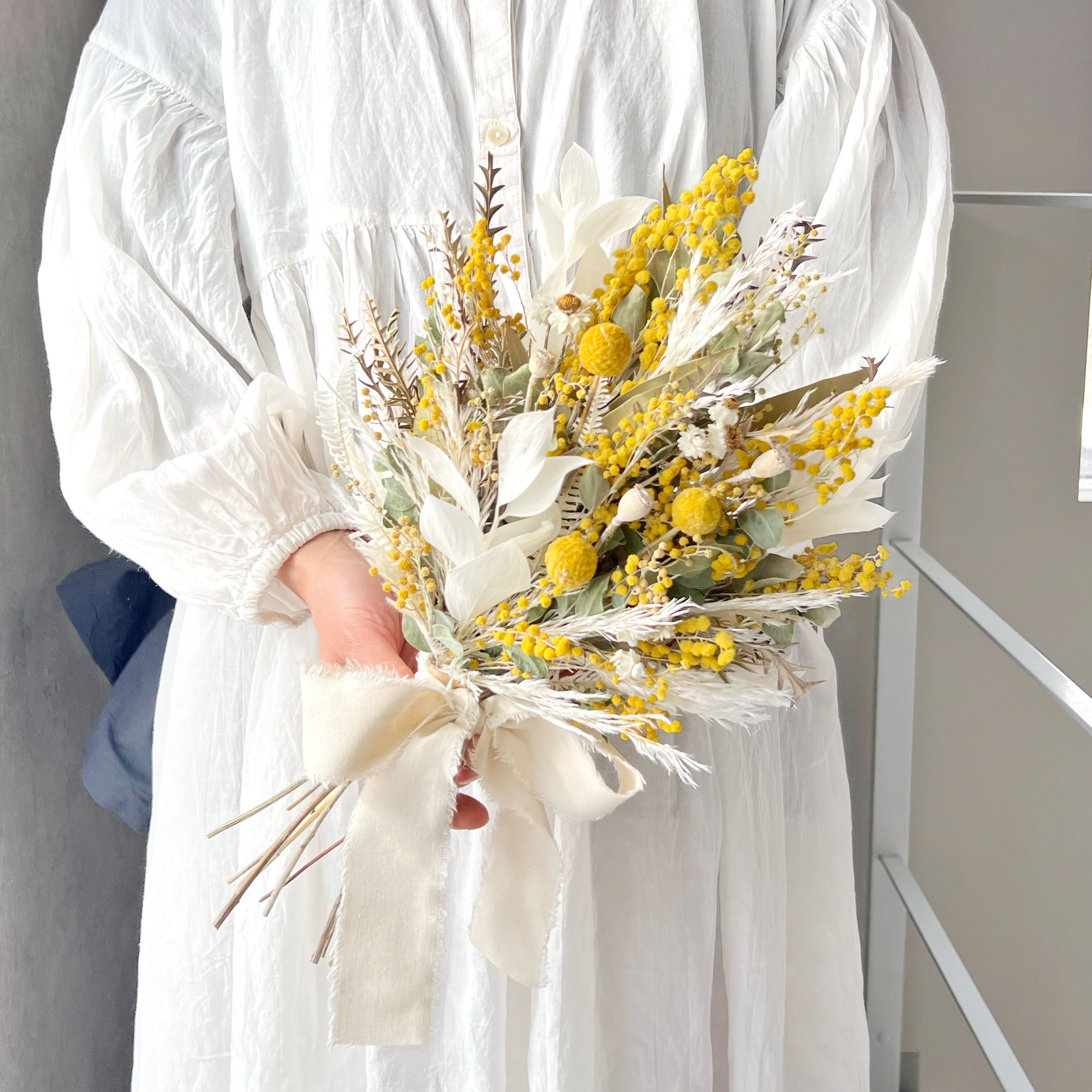 ガーデンブーケS  503 ミモザウィロユーカリ ウェディング　ドライフラワー　プリザーブドフラワー