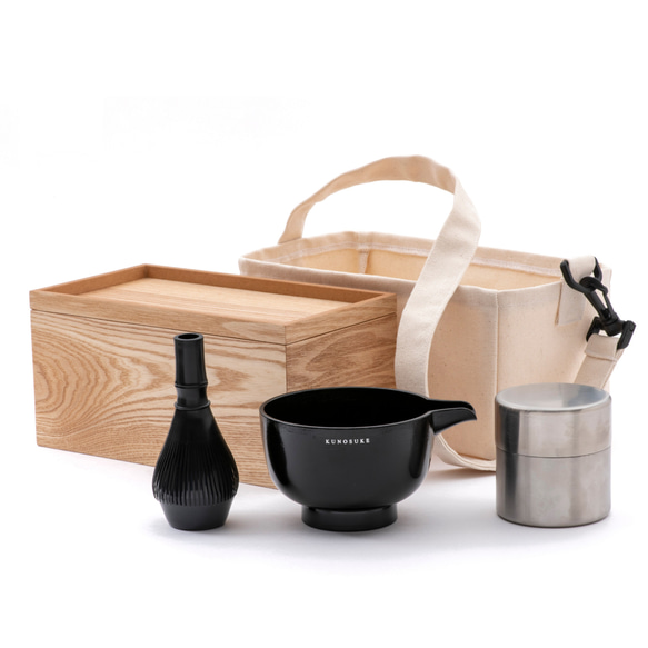 茶道具収納用ダークブラウン茶箱