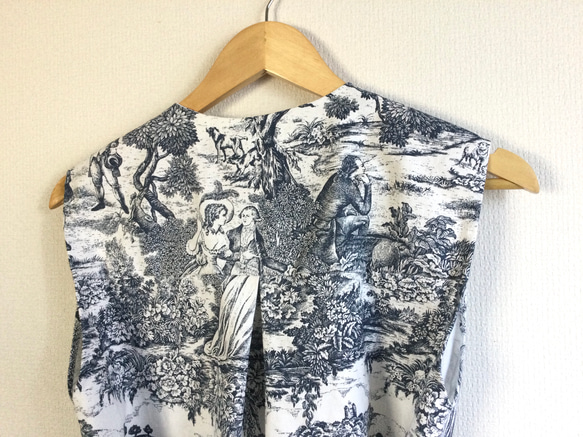 Toile de jouy バックルベルト付き　シャツ風ワンピース【Versailles】 4枚目の画像