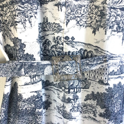 Toile de jouy バックルベルト付き　シャツ風ワンピース【Versailles】 2枚目の画像