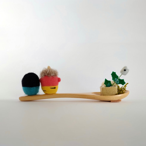 節分 おにさんとお多福さん (スプーンシリーズ＊大)☆羊毛フェルト